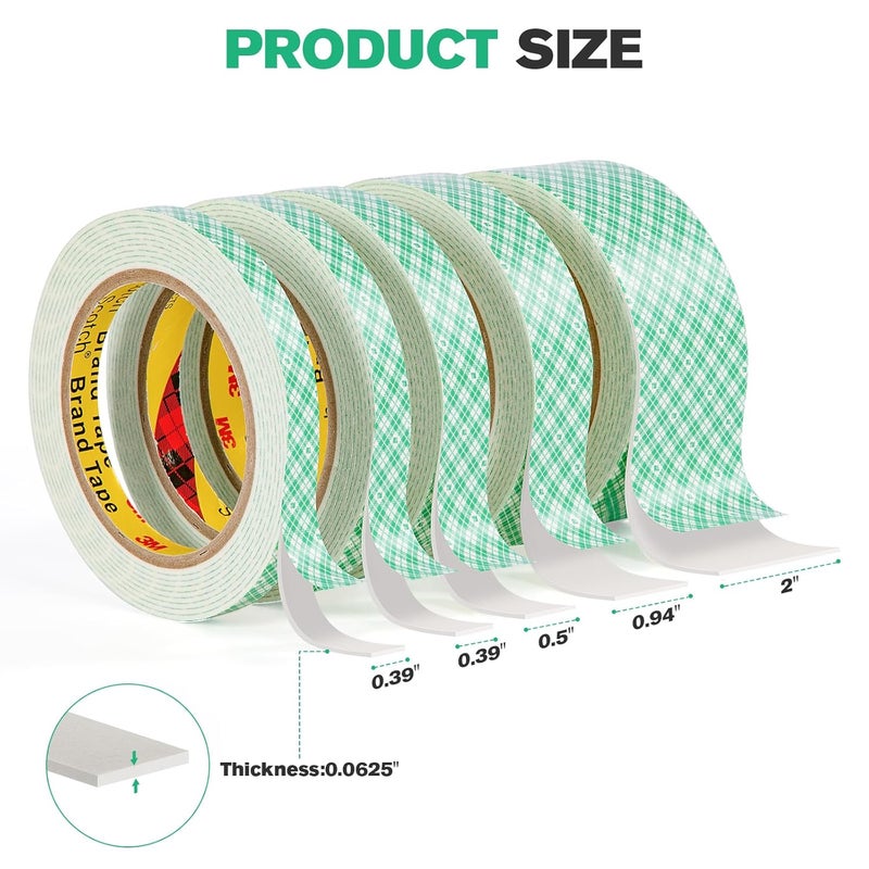 Surekeep 3M Double Sided Foam Tape 1" x 10Ft White 4026 Double Coated Urethane Adhesion Polyurethane Tape for Mounting Signs Craft DIY Projects Cards, 1 Pack - Image 4